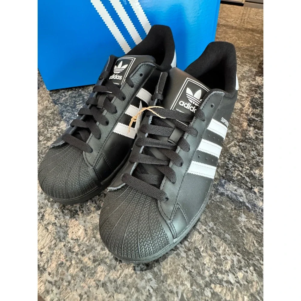 Adidas Superstar II Black White Men 12 Women 13 Sneakers JI0079 Shell Toe Shoes